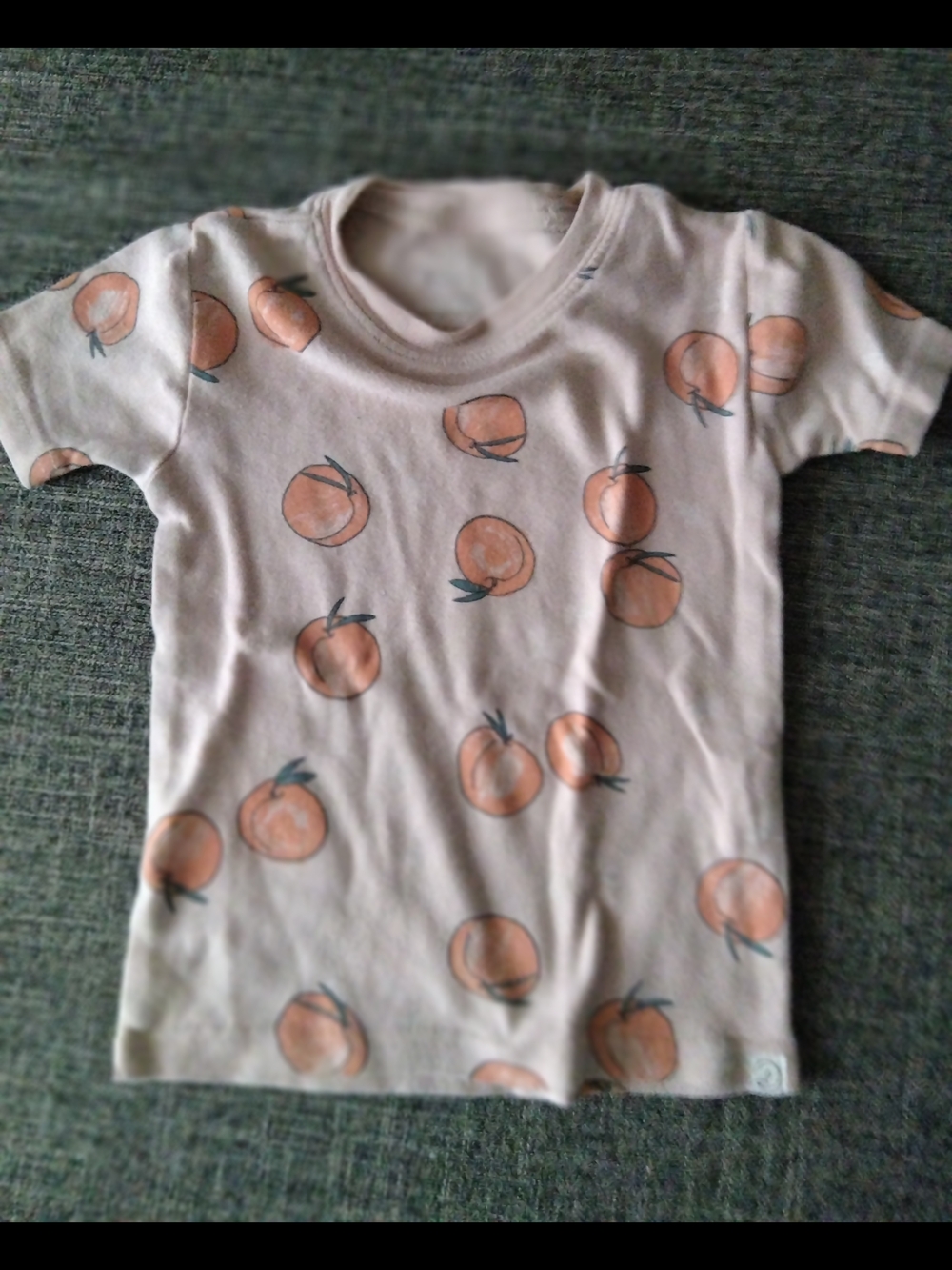 Carter's Cream Short Sleeve Tee with Peach Print 100% Organic Cotton